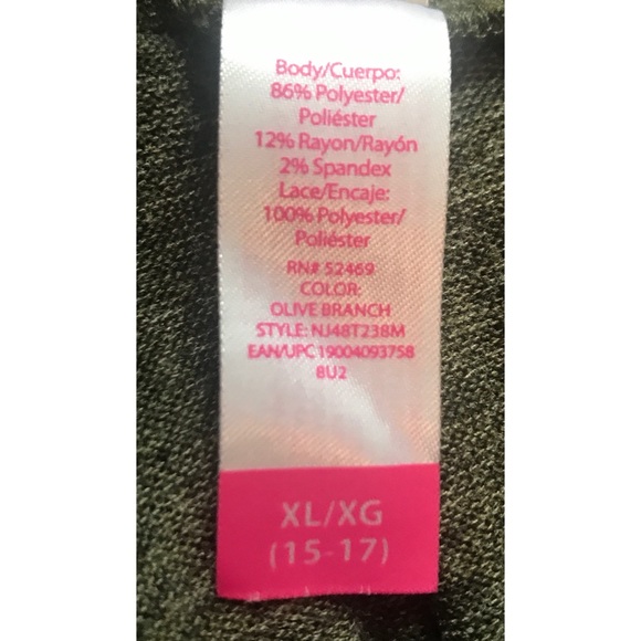 NO BOUNDARIES GREEN XL(15-17) TOP - Picture 7 of 8